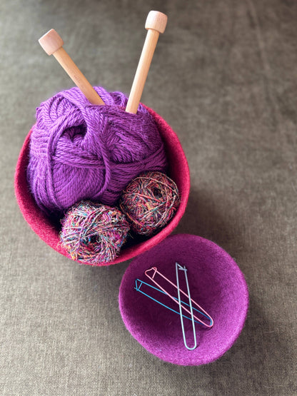Felt Bowl-Large | Wool Knitting Bowl | Catch-all Home Decor