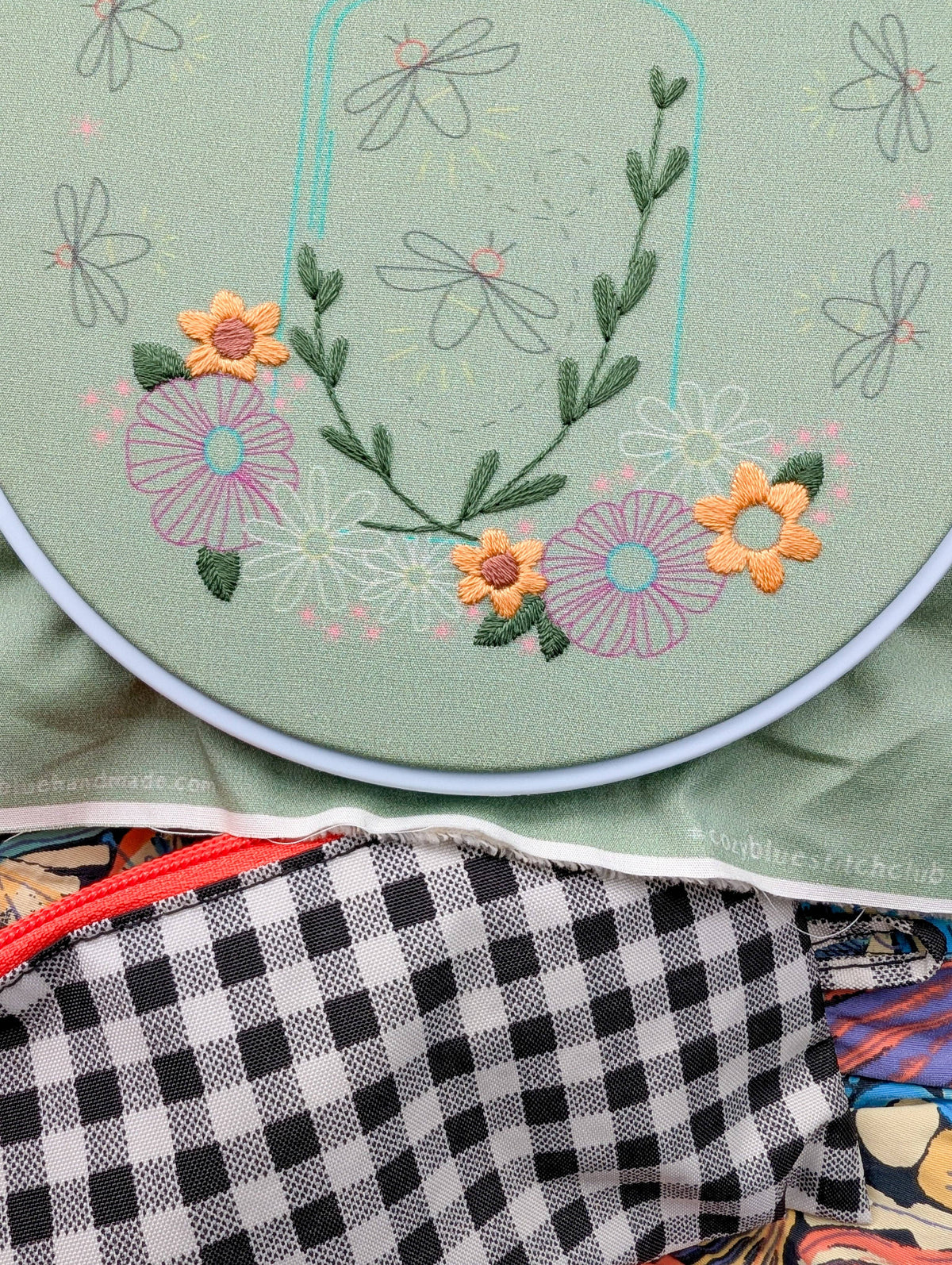 Fireflies embroidery kit