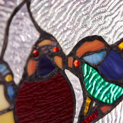 16" Astrid Birds in Night Sky Stained Glass Window Panel