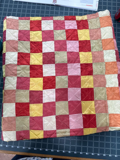 Vintage satin block quilt