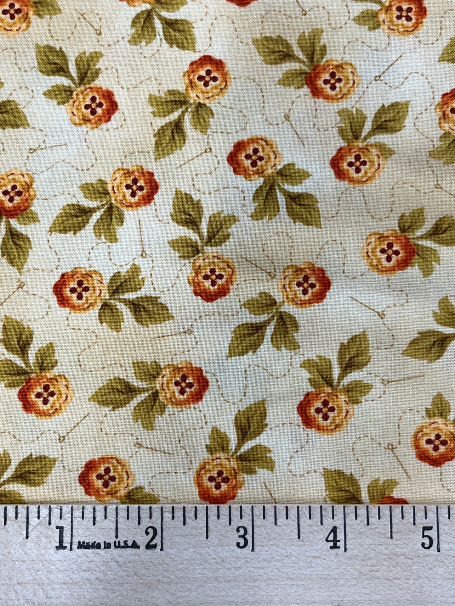 Sentimental Stitches Light Brown Button Flowers 9742