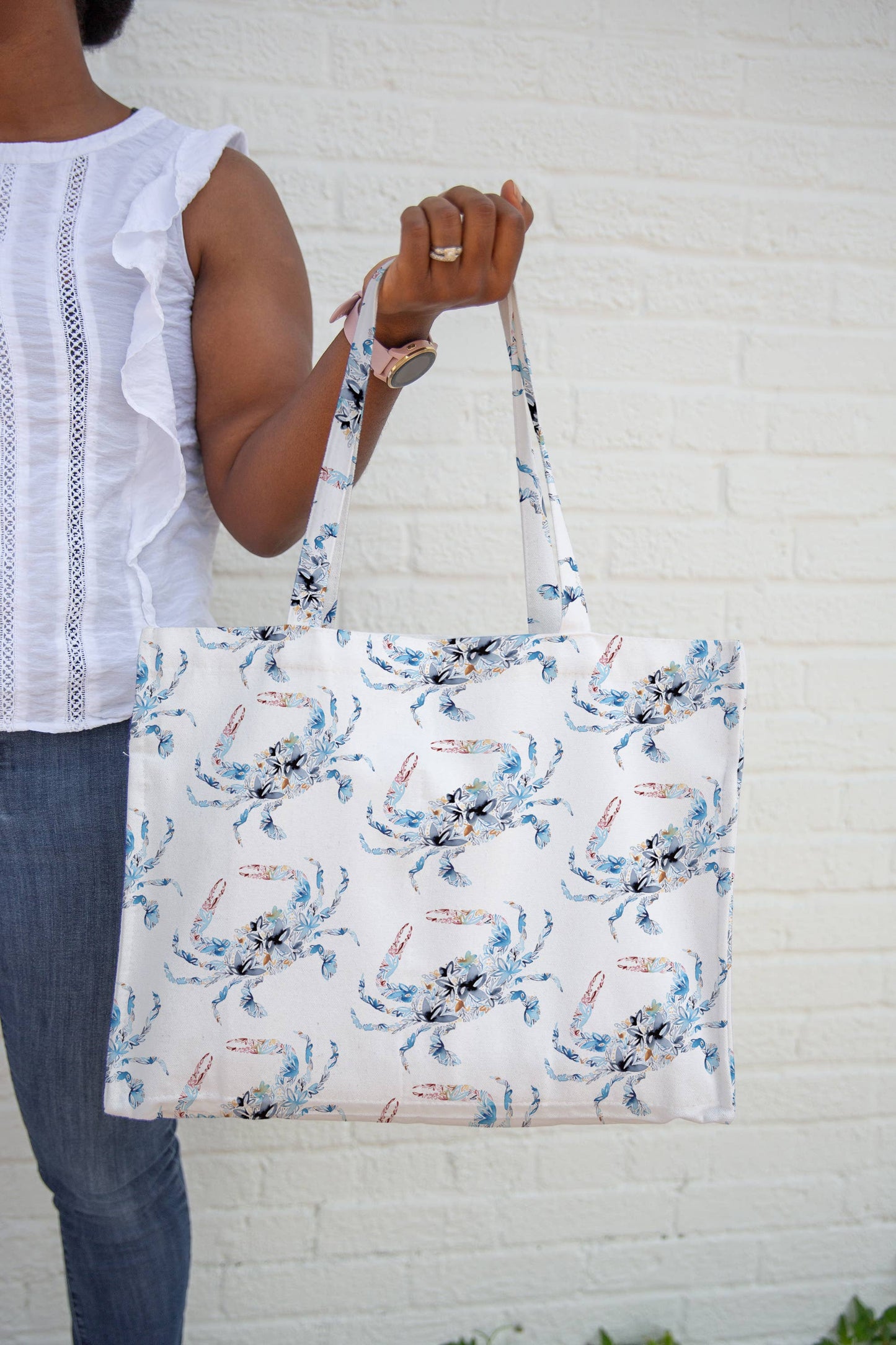 Blue Crab Canvas Tote Bag