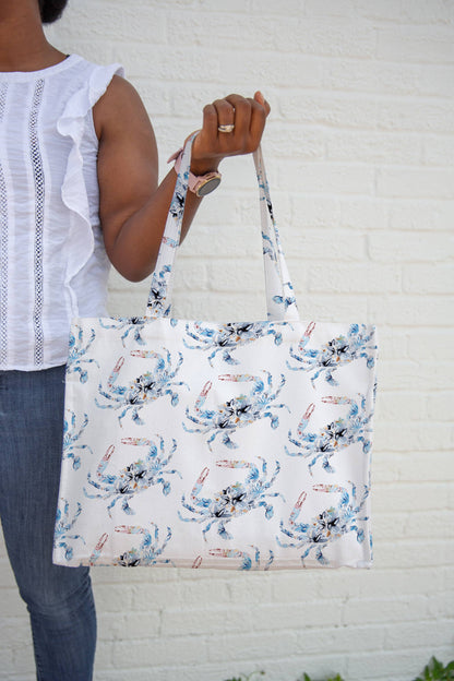 Blue Crab Canvas Tote Bag