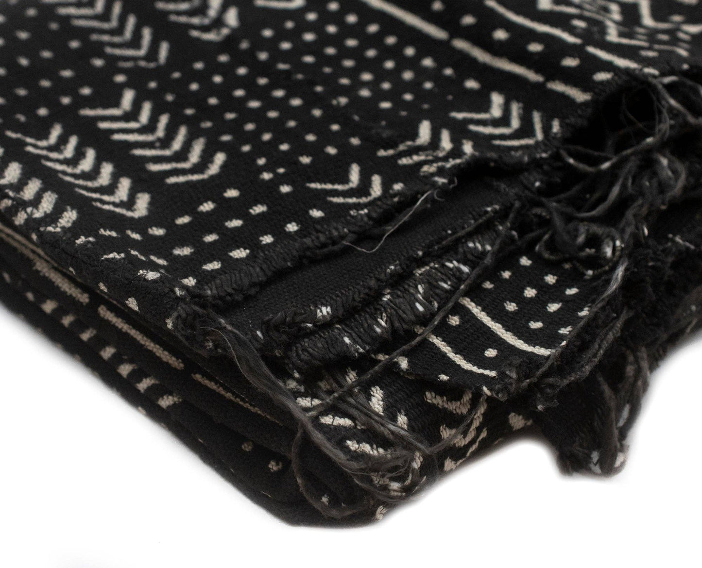 Ebony Black Bogolan Mali Mud Cloth (Mande Design)