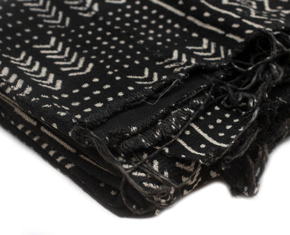 Ebony Black Bogolan Mali Mud Cloth (Mande Design)
