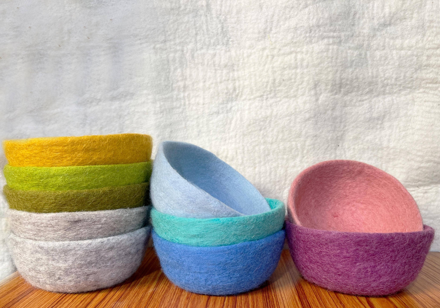 Felt Bowl Pastels-Small | Wool Felt Bowl | Yarn Holder Bowl