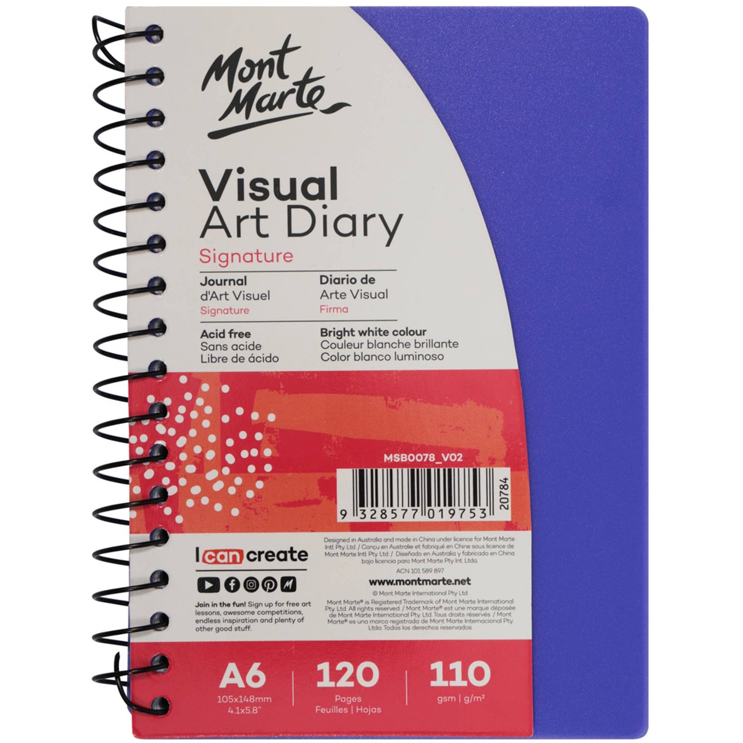 Visual Art Diary Signature A6 120 Pages 110gsm