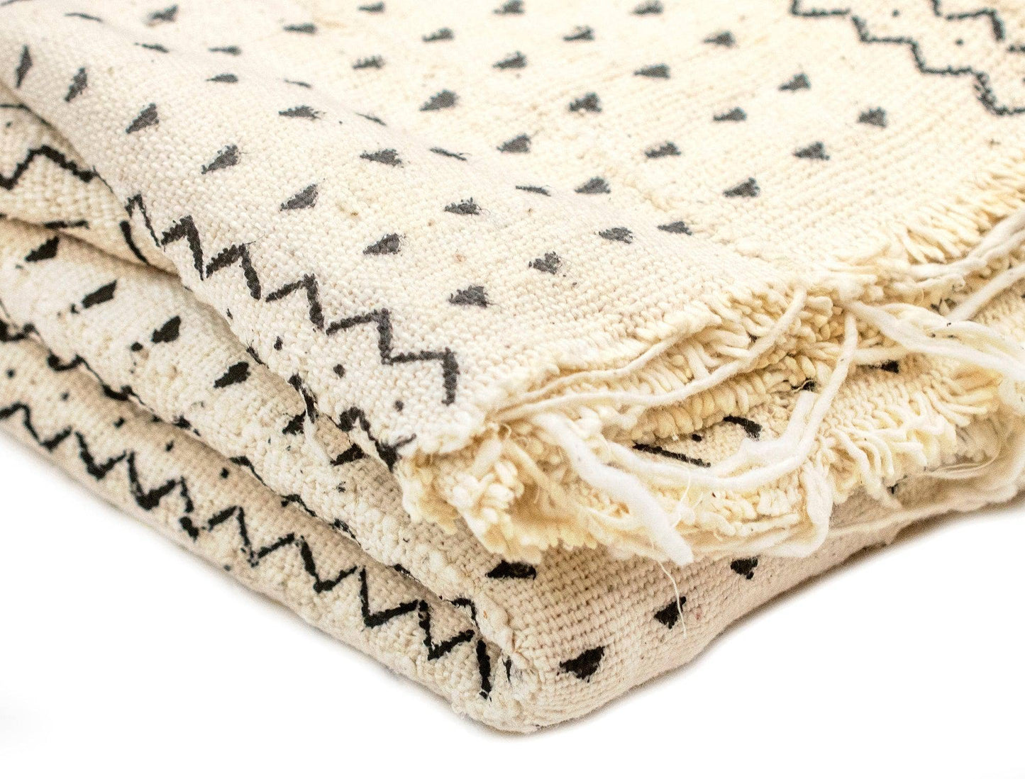 White Bogolan Mali Mud Cloth (Nioro Design)