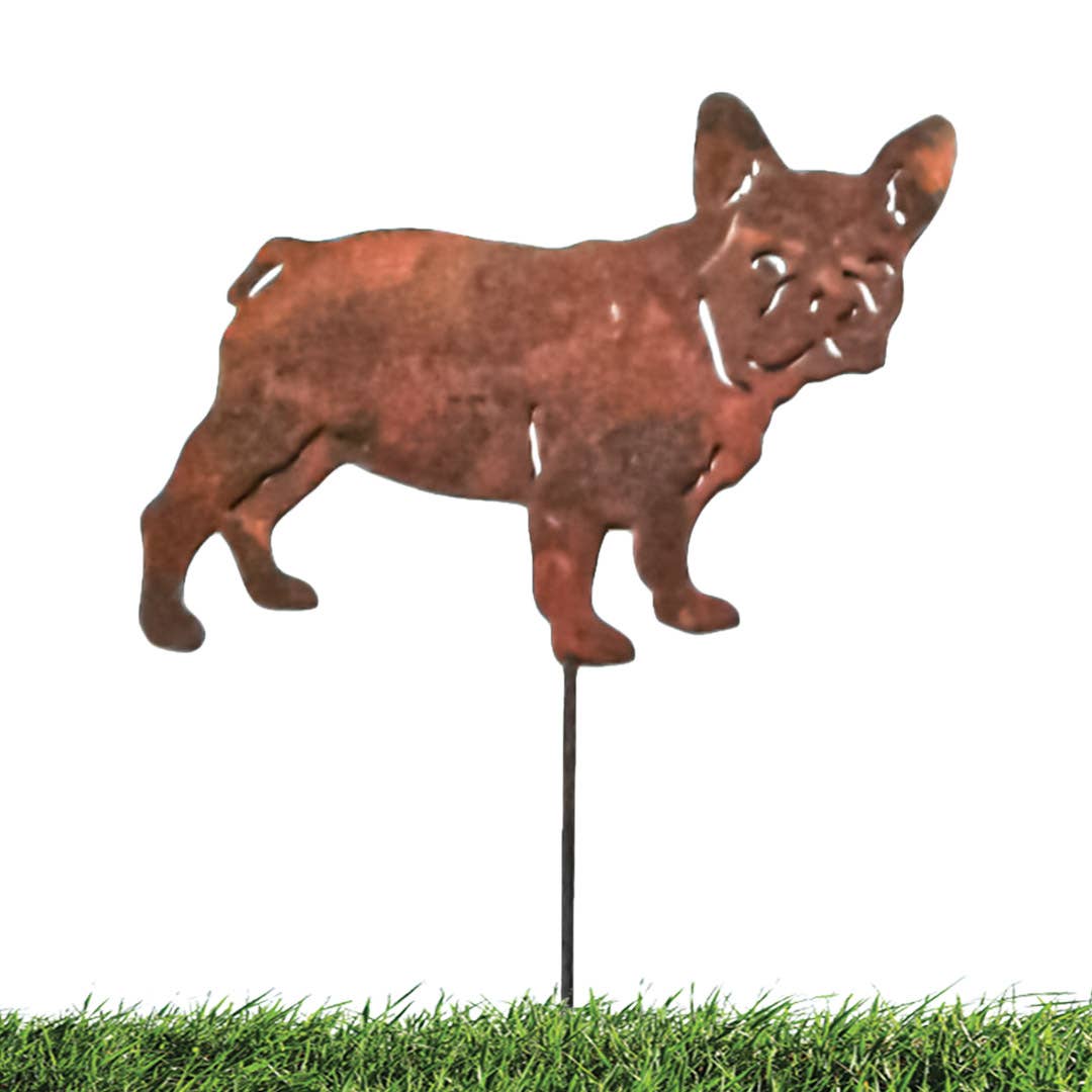 Rust Frenchy DOG Pic Garden Art