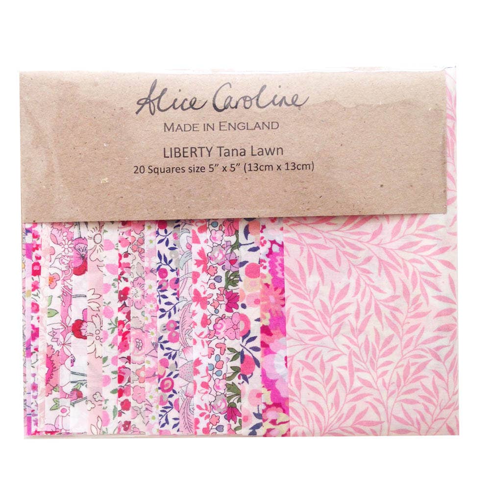 20 Pcs Liberty Tana Lawn Mixed Colours 5″ Charm Squares