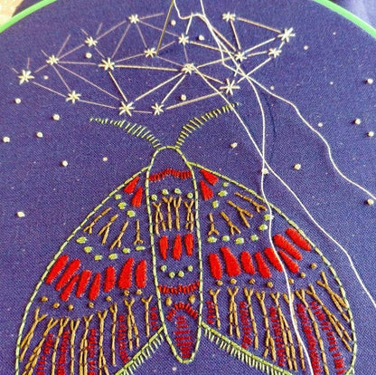Midnight flight embroidery kit