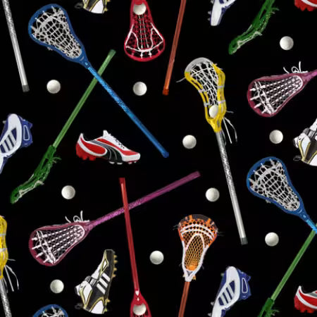Black Lacrosse sticks and shoes