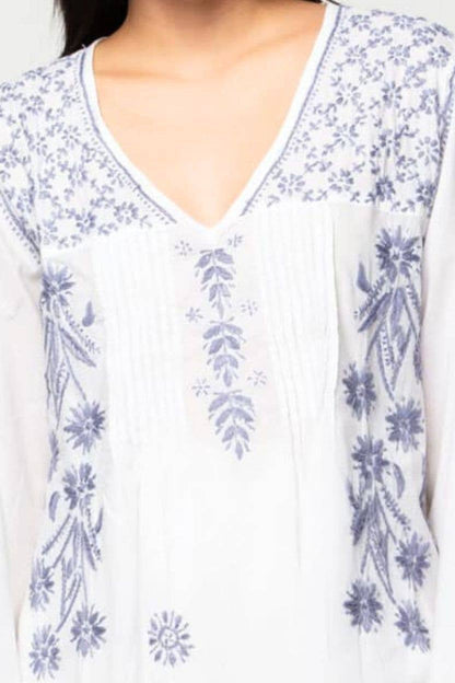 Divya Hand-Embroidered Cotton Tunic