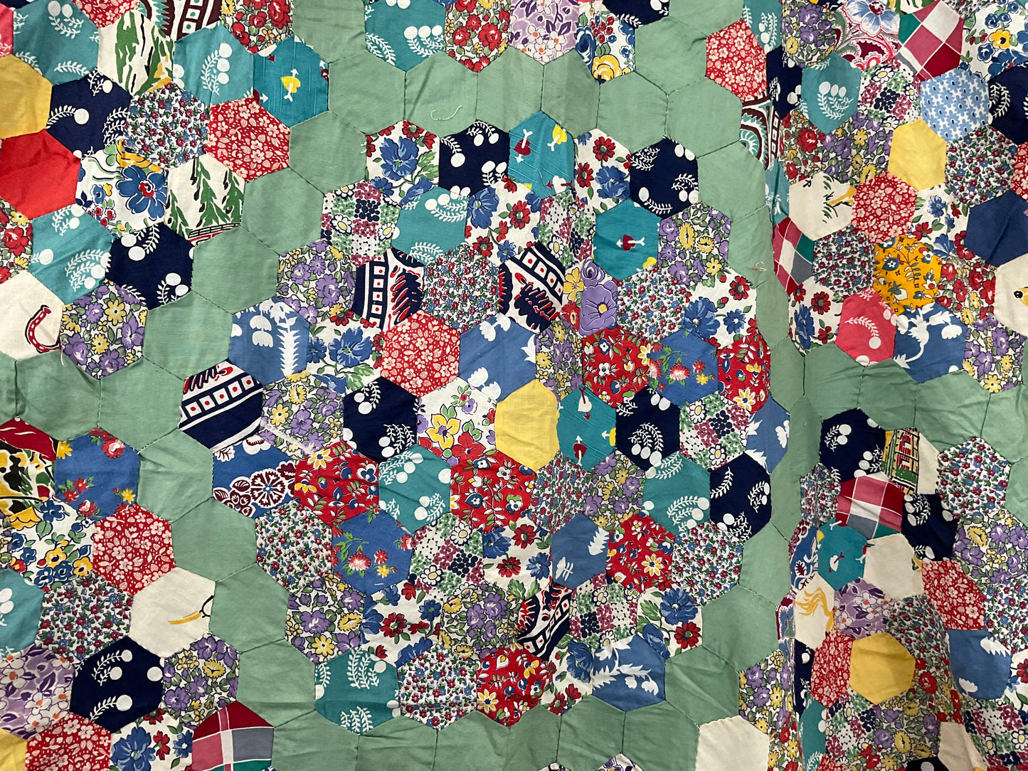 Antique Grandmother's Garden Quilt Top