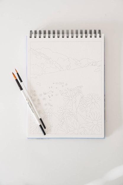 Landscape Watercoloring Book - Outlines with Video Tutorials