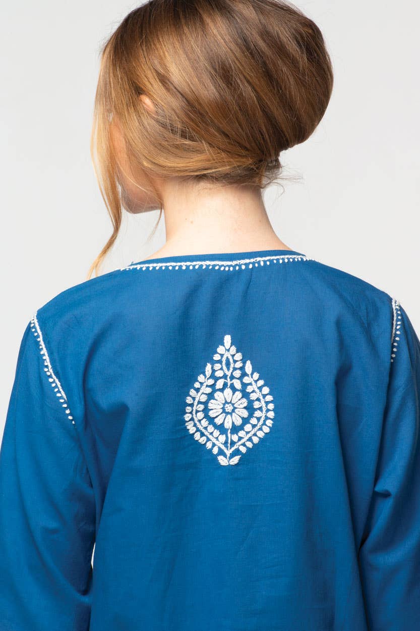 Divya Hand-Embroidered Cotton Tunic