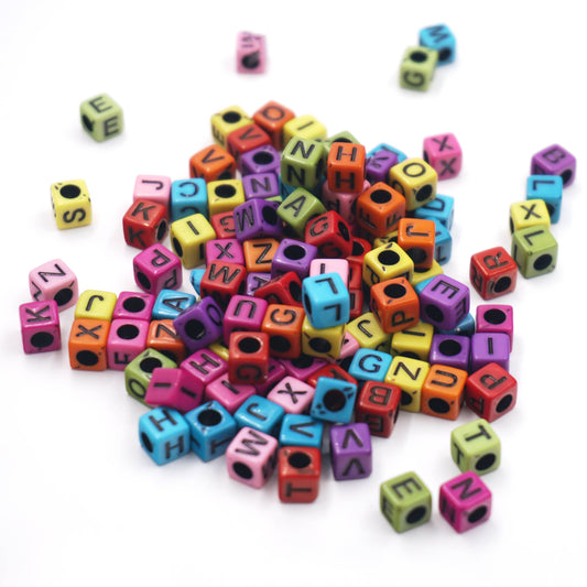 Alphabet Beads - Cube Shape (4 colors available)