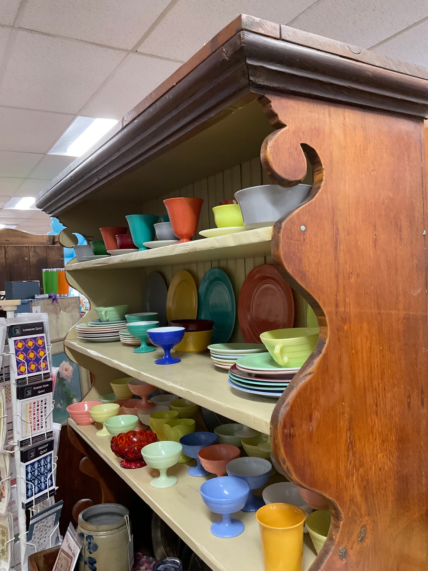 Early pine cupboard and dry sink