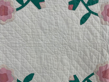 Pink & Green Appliqué Quilt