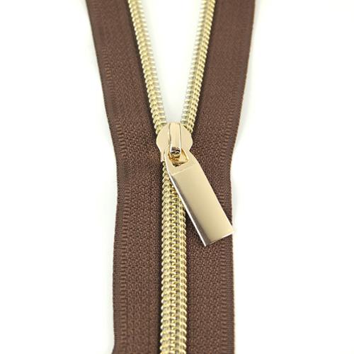 Zipper Brown/Rose G 9 Pulls/3yd