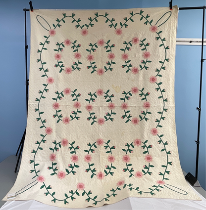 Pink & Green Appliqué Quilt