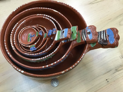 Vintage Mexican Set of 7 Nested Handled Bowl Set