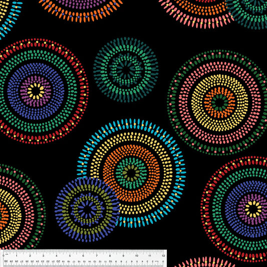 Winterfleece Prints, Medallion,Black, Winterfleece