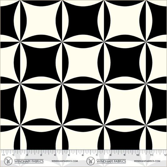 Perfect Points II, Cathedral Window, Black, Canvas