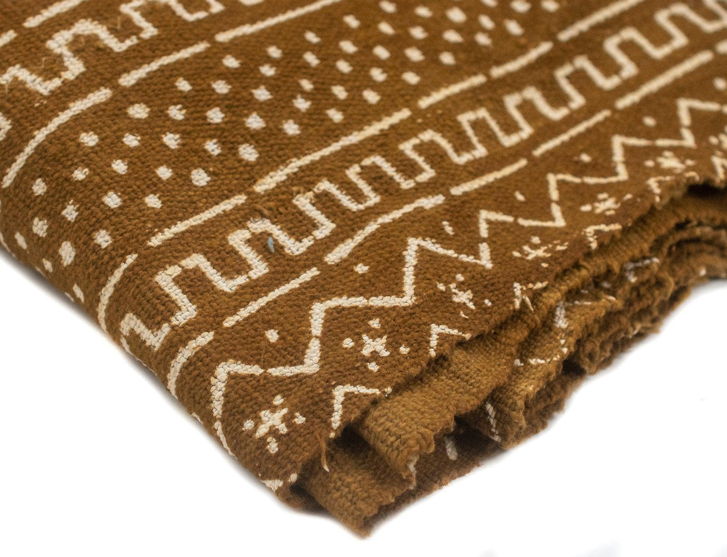 Caramel Brown Bogolan Mali Mud Cloth (Troungoumbe Design)