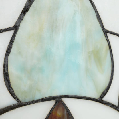 Geometric Floral Handcrafted Stained Glass Window Panel