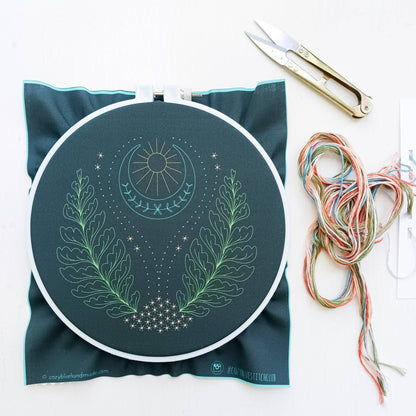 Blue moon embroidery kit
