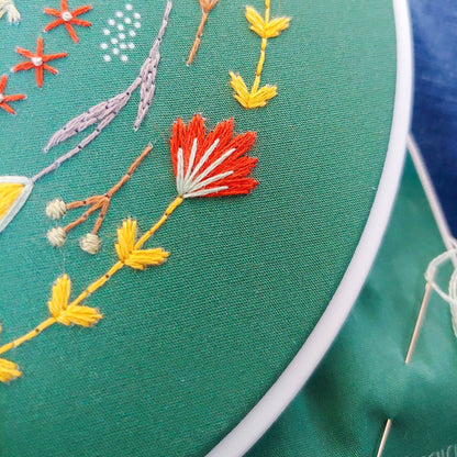 Greenery embroidery kit