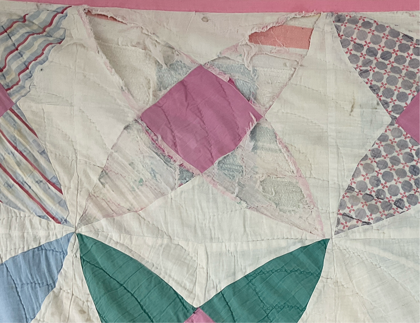 Antique Quilt w/ feedsack