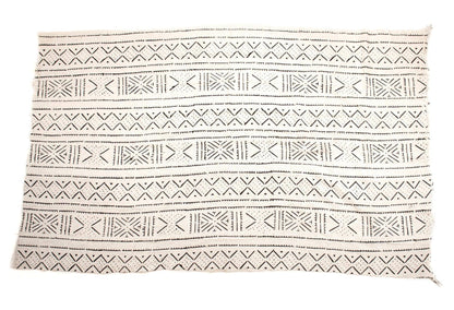 White Bogolan Mali Mud Cloth (Tonka Design)