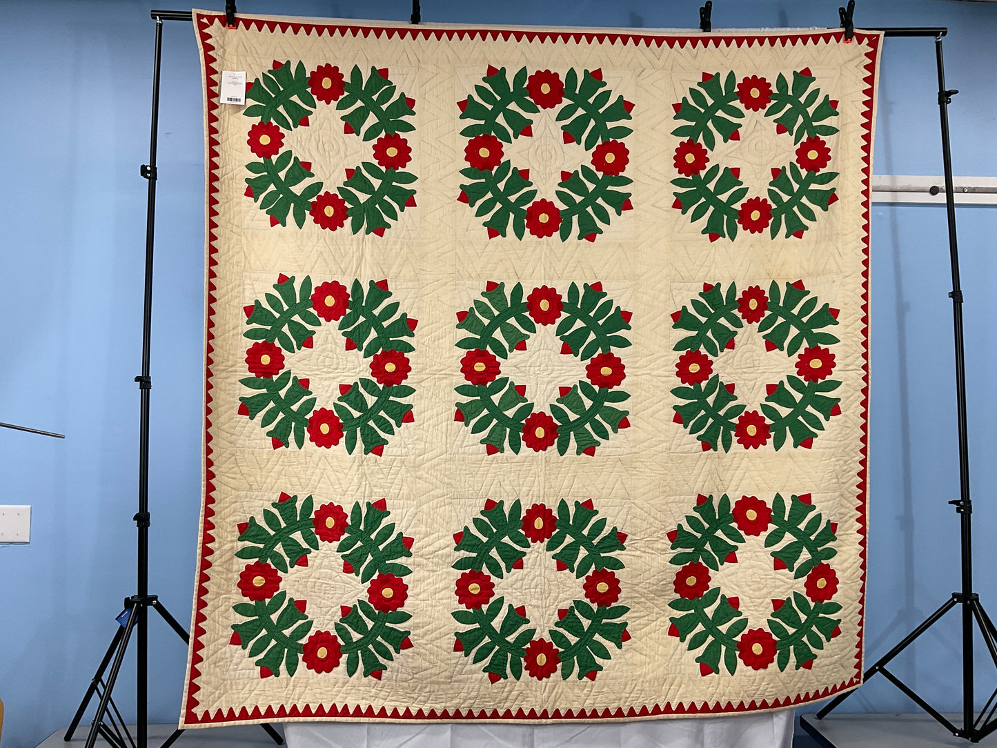 Red & Green Floral Appliqué