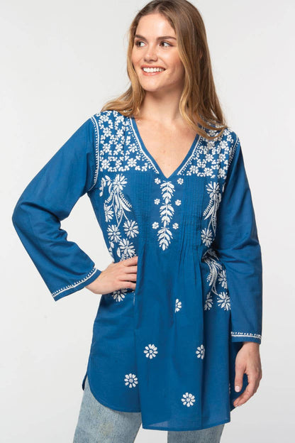 Divya Hand-Embroidered Cotton Tunic