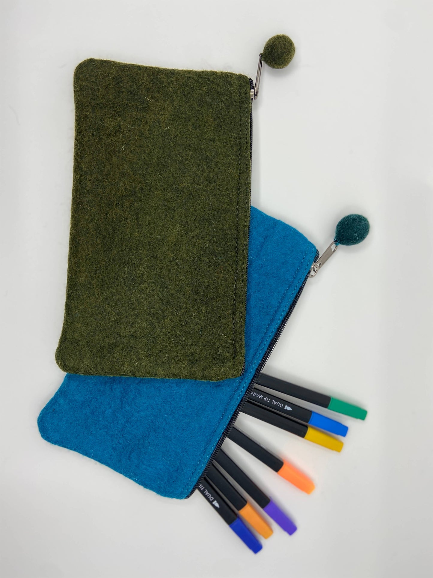 2-Tone Medium Organizer Pouch | Felt Zip Pouch | Makeup Bag