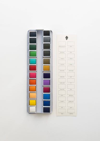 24 Color Watercolor Paint Palette