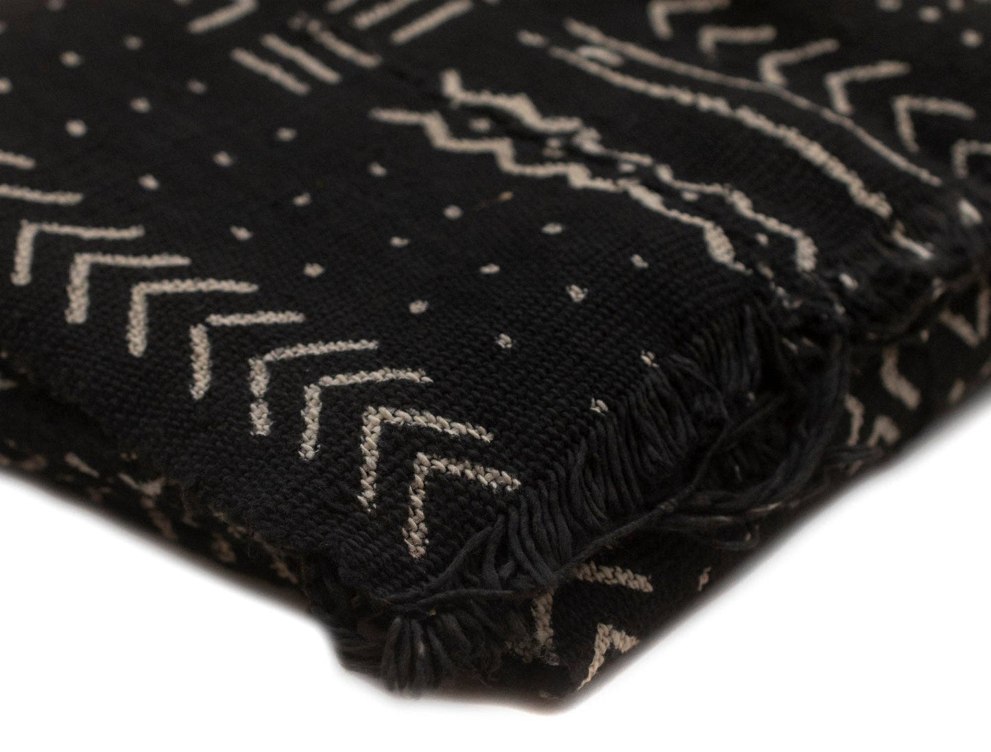 Ebony Black Bogolan Mali Mud Cloth (Kolokani Design)