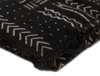 Ebony Black Bogolan Mali Mud Cloth (Kolokani Design)