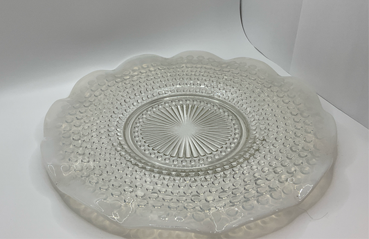 Vintage Moonstone Opalescent Hobnail Decorative Plate