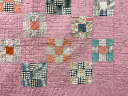 Nine Patch Vintage Chambray Quilt