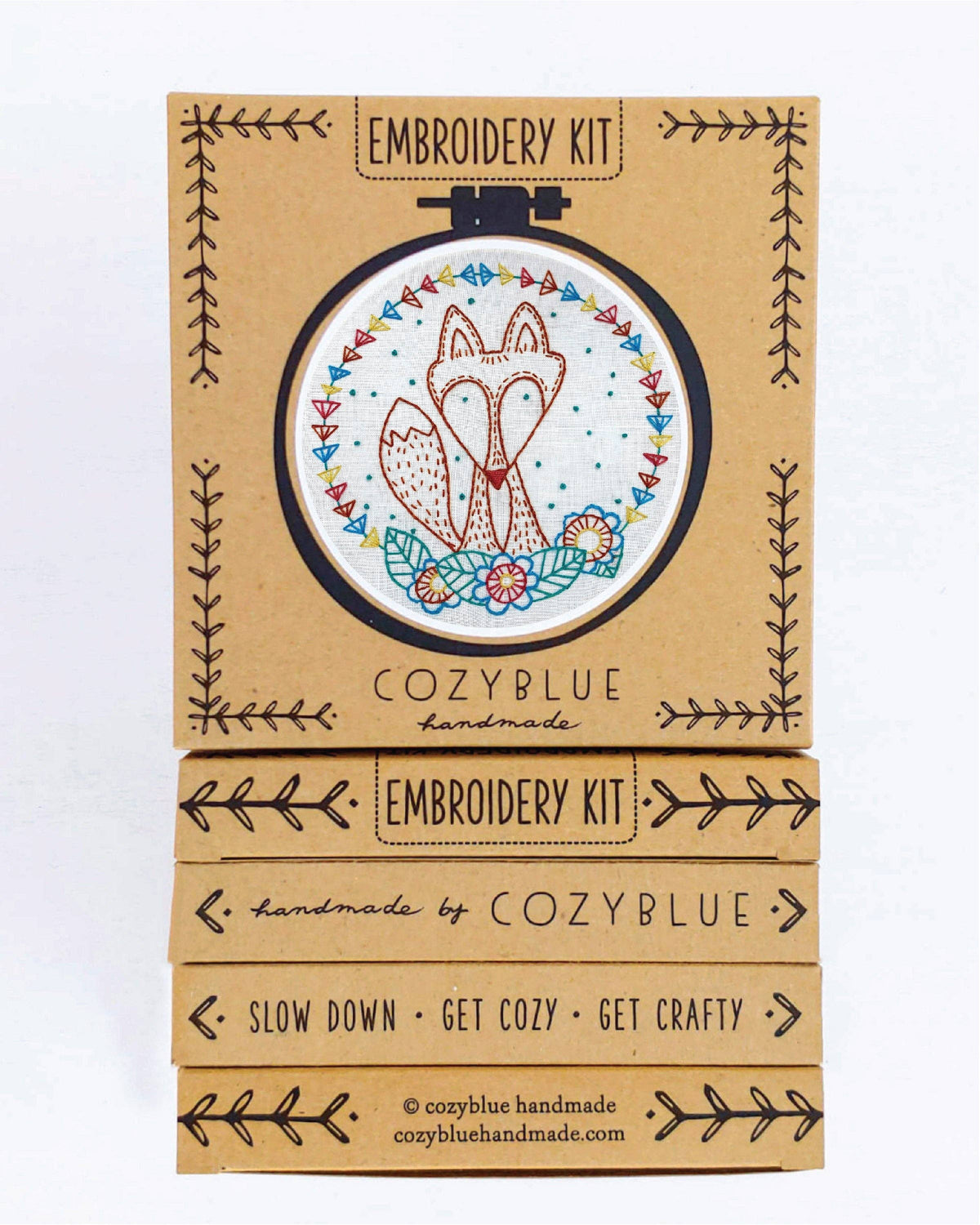 Crafty fox embroidery kit