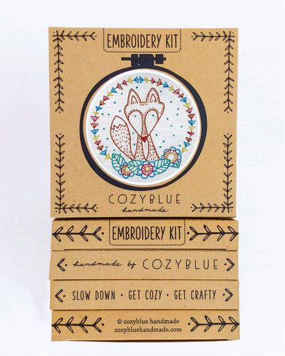 Crafty fox embroidery kit