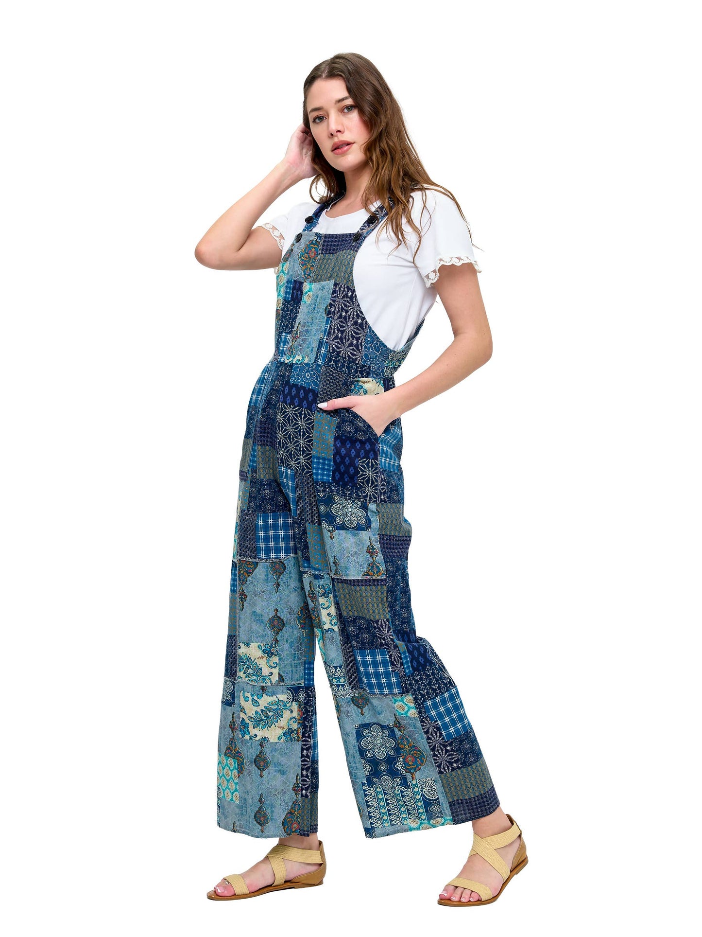 Overalls Boho Patchwork Floral