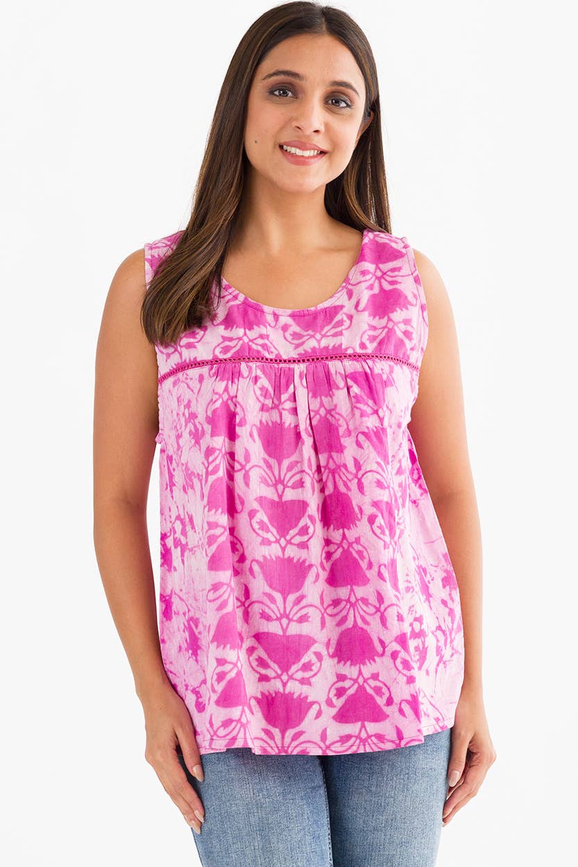 Pavitra Block Print Sleeveless Tops