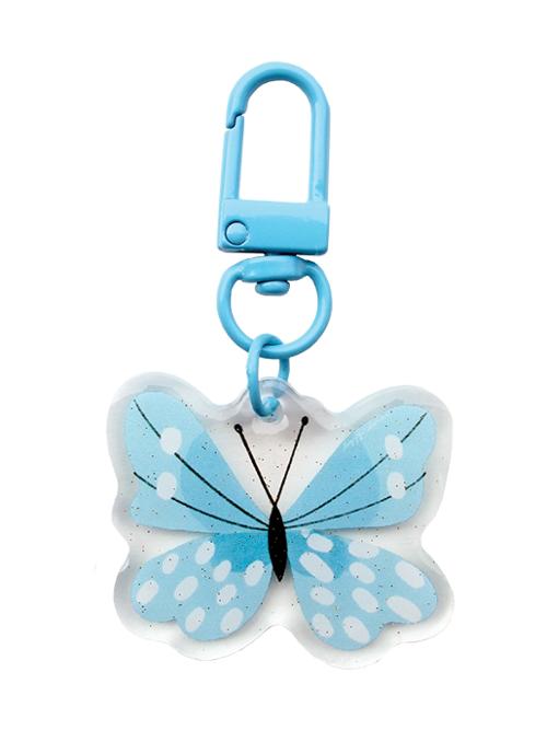 Zipper Gltr Charm Blu Butterfly