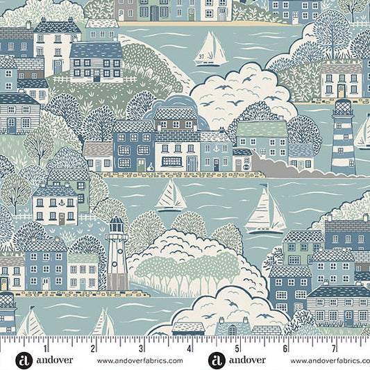Driftwood by Makower UK Cove Light Blue