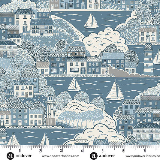 Driftwood by Makower UK Sailing Blue
