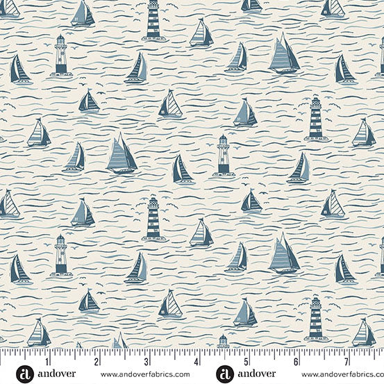 Driftwood by Makower UK Sailing Cream
